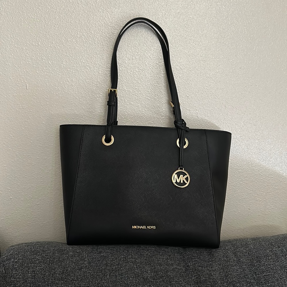 Michael Kors Walsh Black 38h8xwat2l MD MF Tote Leather